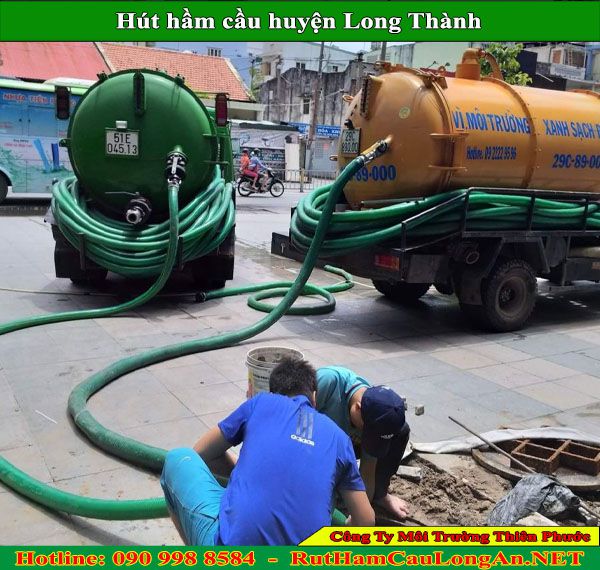 Hút hầm cầu huyện Long Thành Thiên Phước hiện đại giá rẻ BH 2 năm